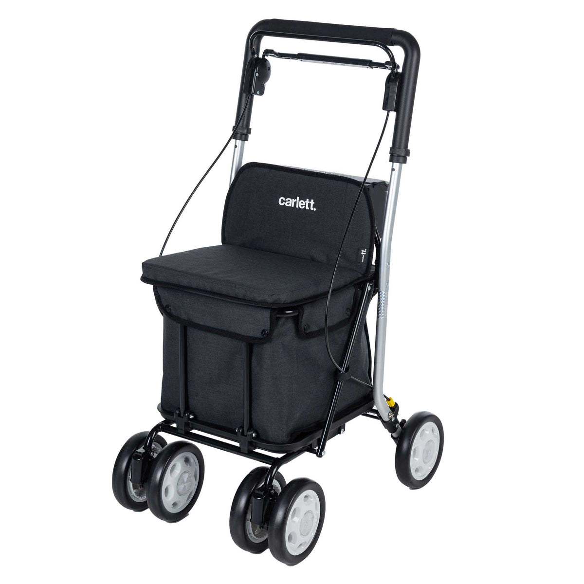 Nyhet! Carlett trillevogn med sete og oppbevaring- Comfort, sort