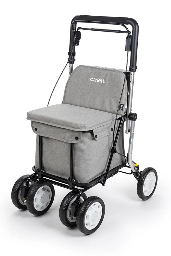 Nyhet! Carlett trillevogn med sete og oppbevaring- Comfort, grå